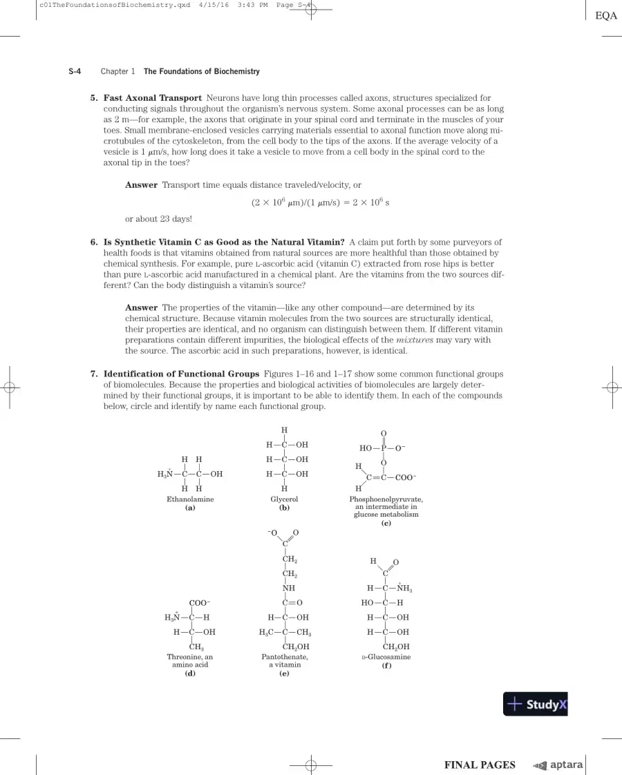 Lehninger Principles of Biochemistry Seventh Edition Solution Manual, page 11