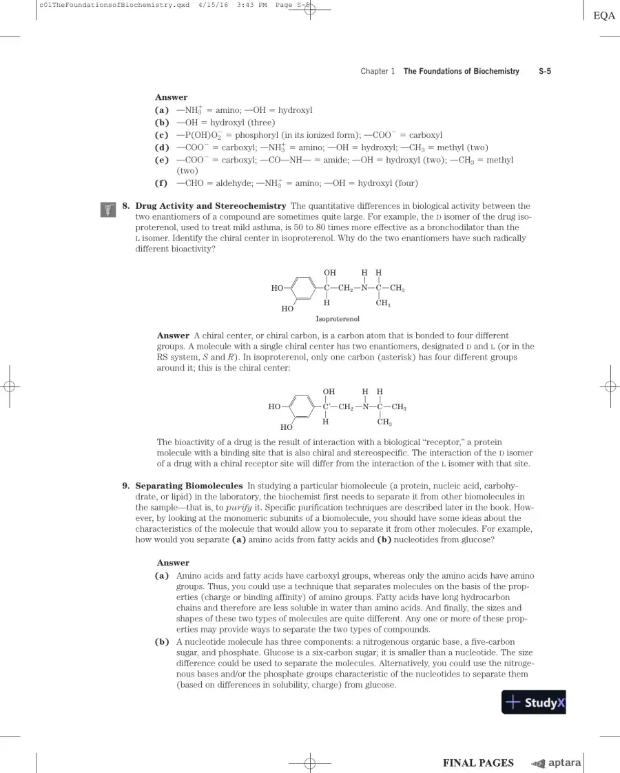 Lehninger Principles of Biochemistry Seventh Edition Solution Manual, page 12
