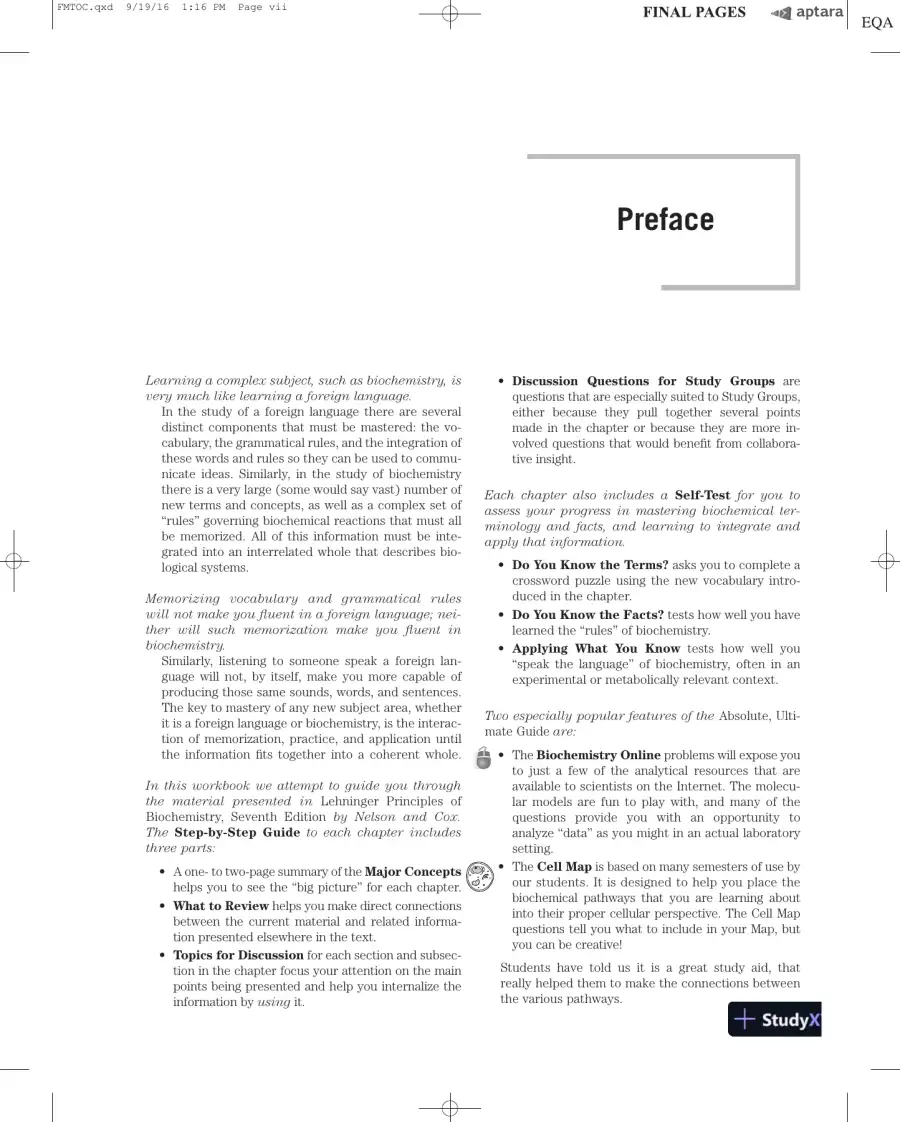 Lehninger Principles of Biochemistry Seventh Edition Solution Manual, page 5