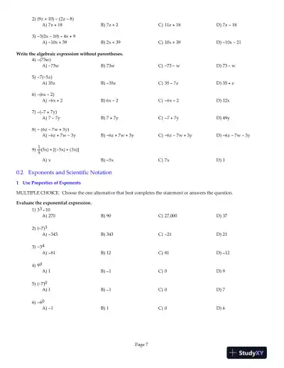 Precalculus Essentials, 4th Edition Test Bank - Page 8 preview image