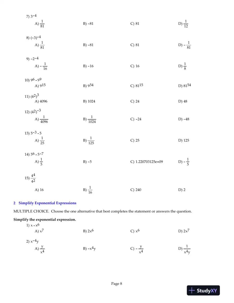 Precalculus Essentials, 4th Edition Test Bank, page 9