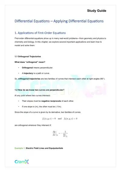 Differential Equations - Applying Differential Equations - Page 1 preview image