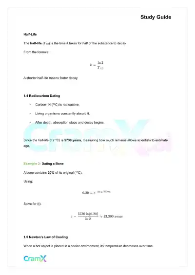 Differential Equations - Applying Differential Equations - Page 7 preview image
