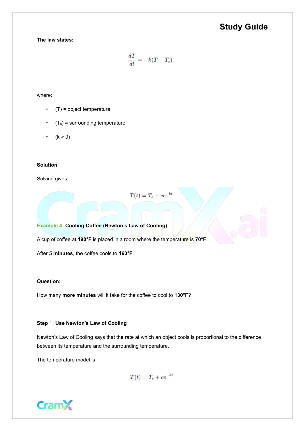 Differential Equations - Applying Differential Equations - Page 8 preview image
