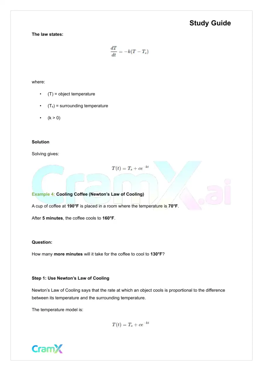 Differential Equations - Applying Differential Equations, page 8