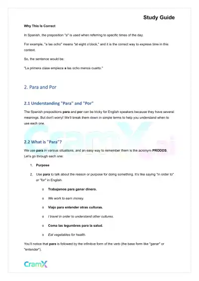 Spanish I - Prepositions - Page 7 preview image