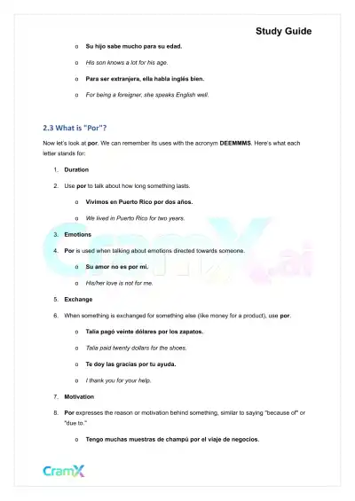 Spanish I - Prepositions - Page 9 preview image