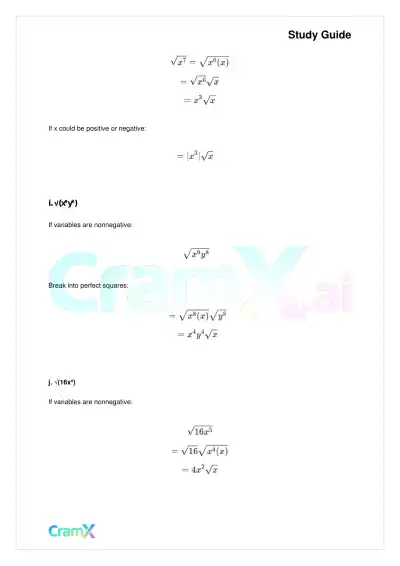 Algebra I – Roots and Radicals - Page 7 preview image