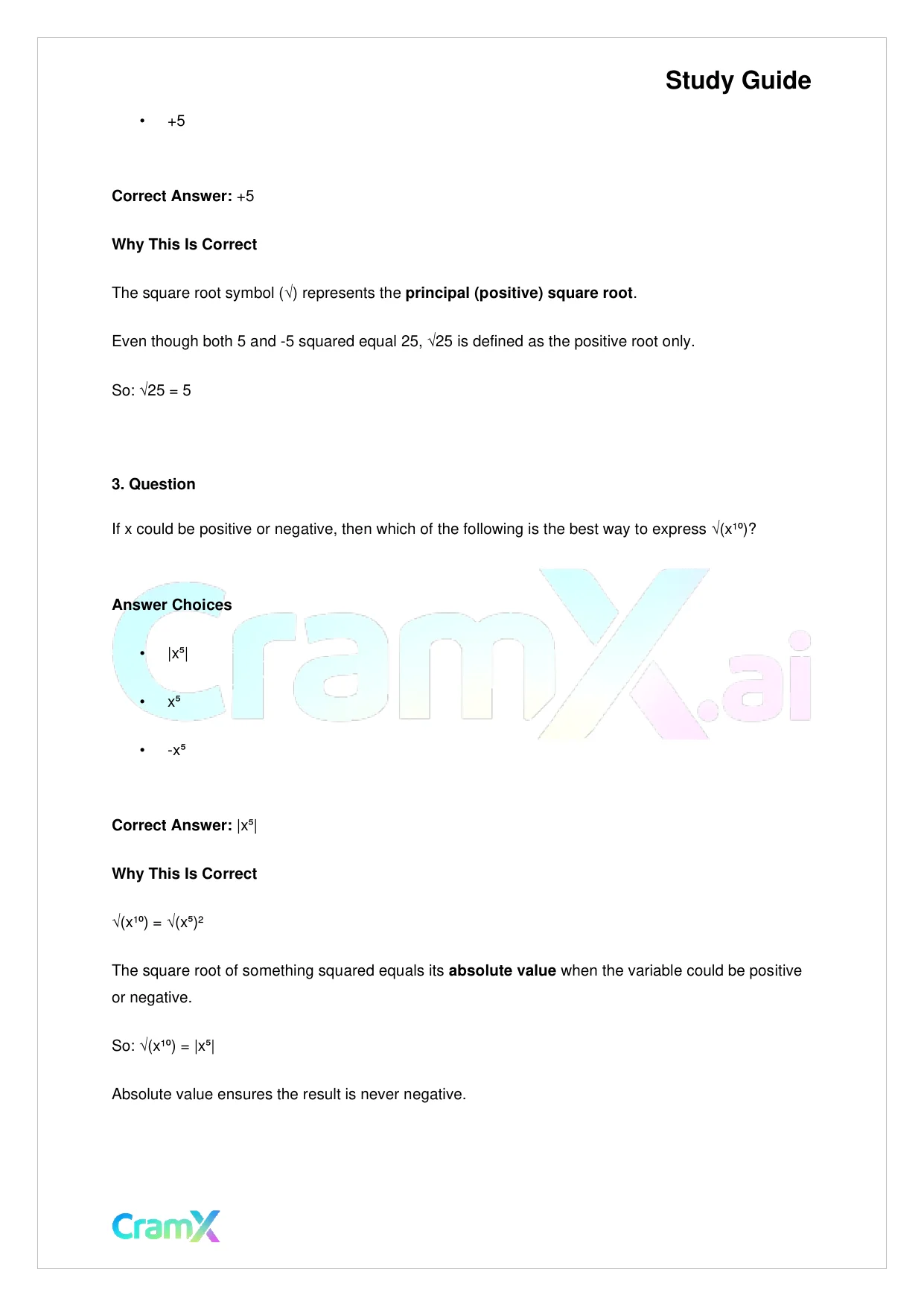 Algebra I – Roots and Radicals - Page 9 preview image