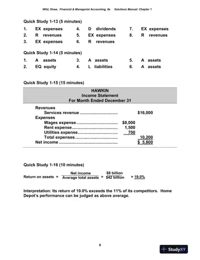 Solution Manual for Financial and Managerial Accounting, 8th Edition - Page 10 preview image