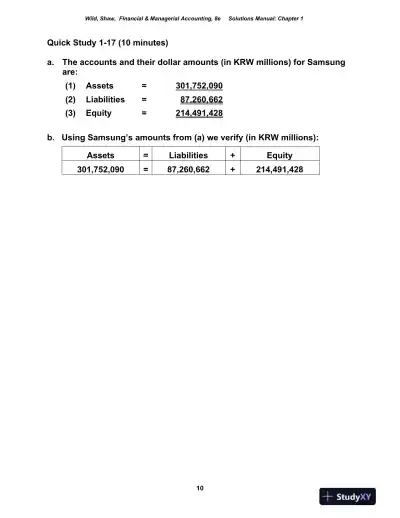 Solution Manual for Financial and Managerial Accounting, 8th Edition - Page 11 preview image