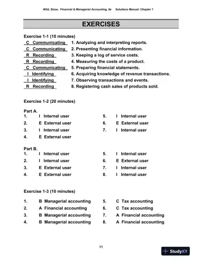 Solution Manual for Financial and Managerial Accounting, 8th Edition - Page 12 preview image
