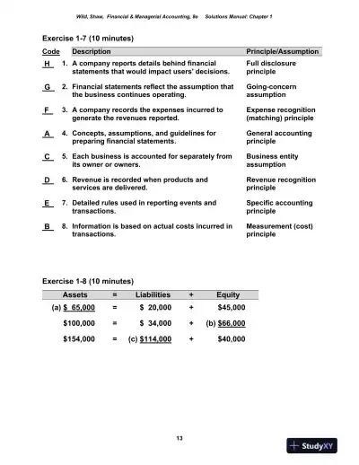Solution Manual for Financial and Managerial Accounting, 8th Edition - Page 14 preview image