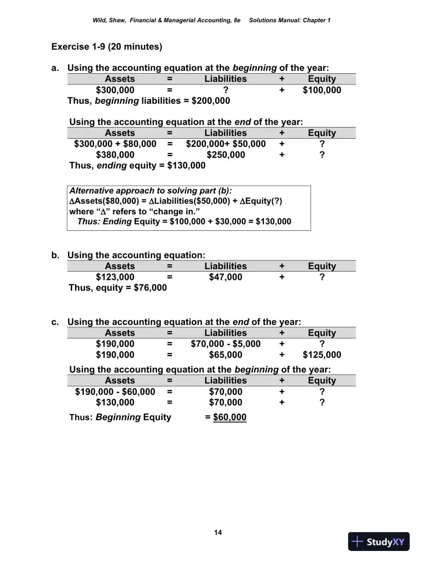 Solution Manual for Financial and Managerial Accounting, 8th Edition, page 15