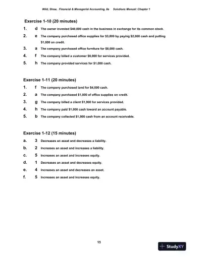 Solution Manual for Financial and Managerial Accounting, 8th Edition - Page 16 preview image