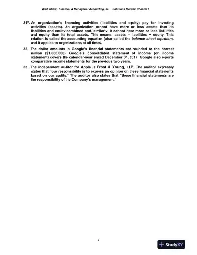 Solution Manual for Financial and Managerial Accounting, 8th Edition - Page 5 preview image