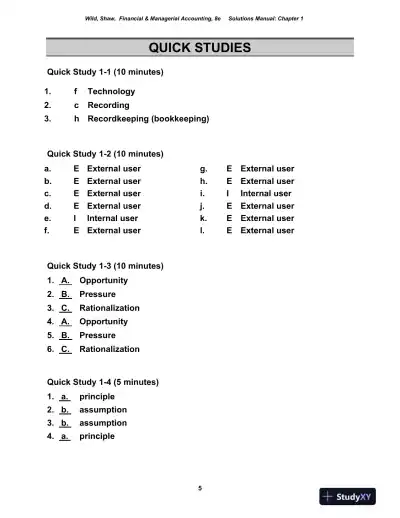 Solution Manual for Financial and Managerial Accounting, 8th Edition - Page 6 preview image
