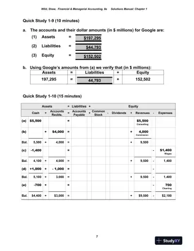Solution Manual for Financial and Managerial Accounting, 8th Edition - Page 8 preview image