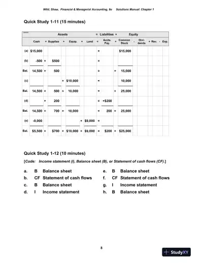 Solution Manual for Financial and Managerial Accounting, 8th Edition - Page 9 preview image