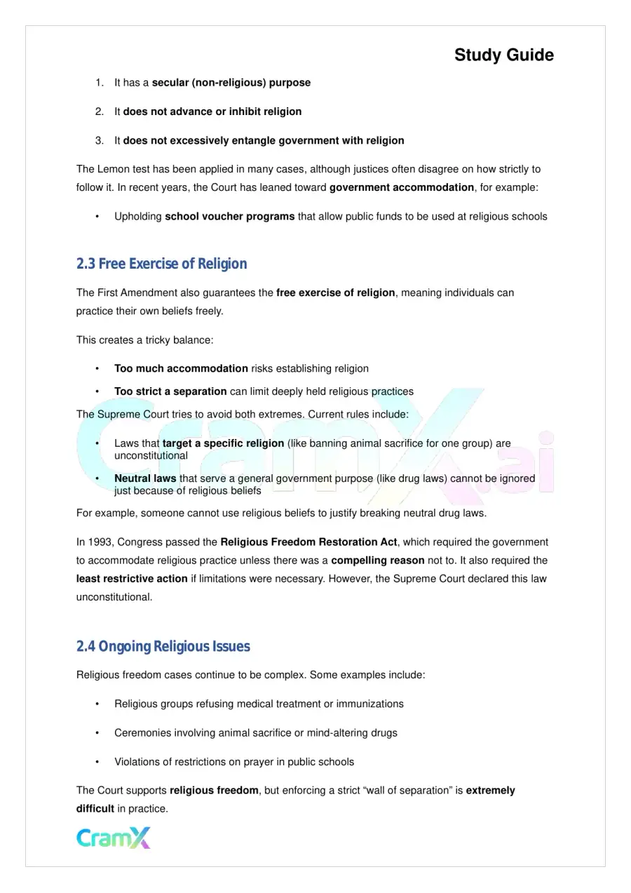 American Government - Civil Liberties, page 4