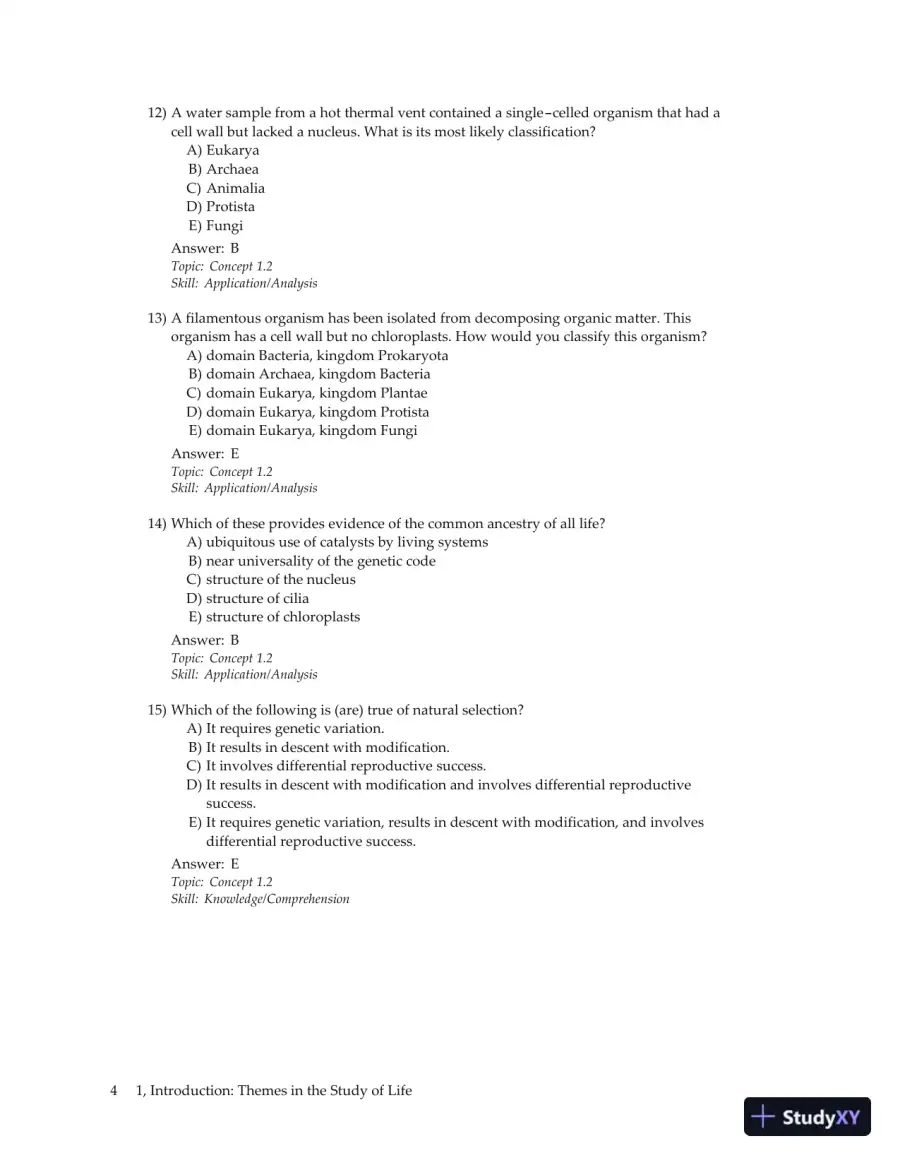 Test Bank For Campbell Biology Plus Masteringbiology, 9th Edition, page 11