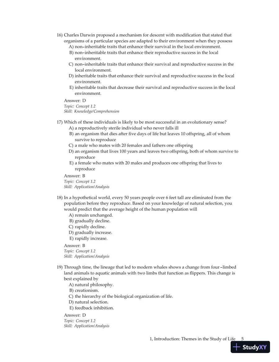 Test Bank For Campbell Biology Plus Masteringbiology, 9th Edition, page 12