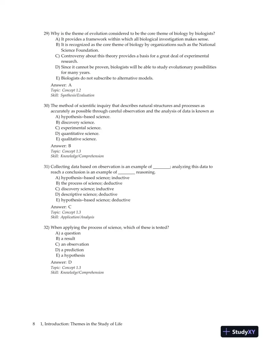 Test Bank For Campbell Biology Plus Masteringbiology, 9th Edition, page 15