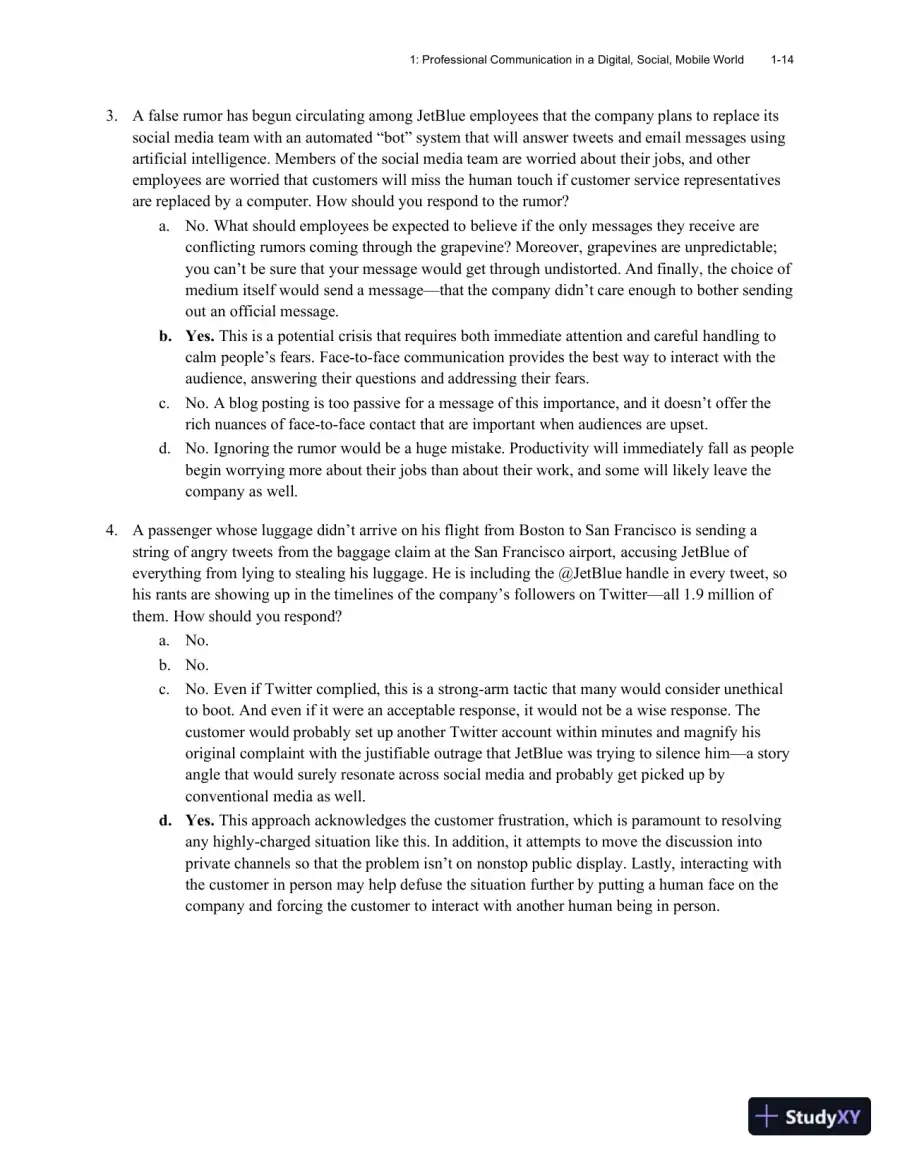 Excellence in Business Communication, 12th Edition Class Notes, page 18