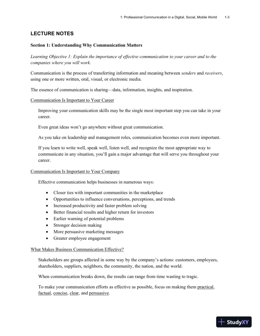 Excellence in Business Communication, 12th Edition Class Notes, page 7