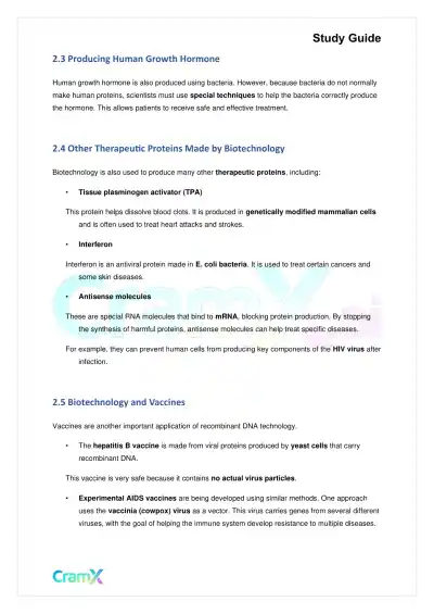 Biology - Recombinant DNA and Biotechnology - Page 4 preview image