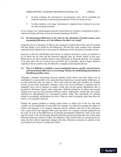 Solution Manual for Comparative International Accounting, 13th Edition - Page 12 preview image