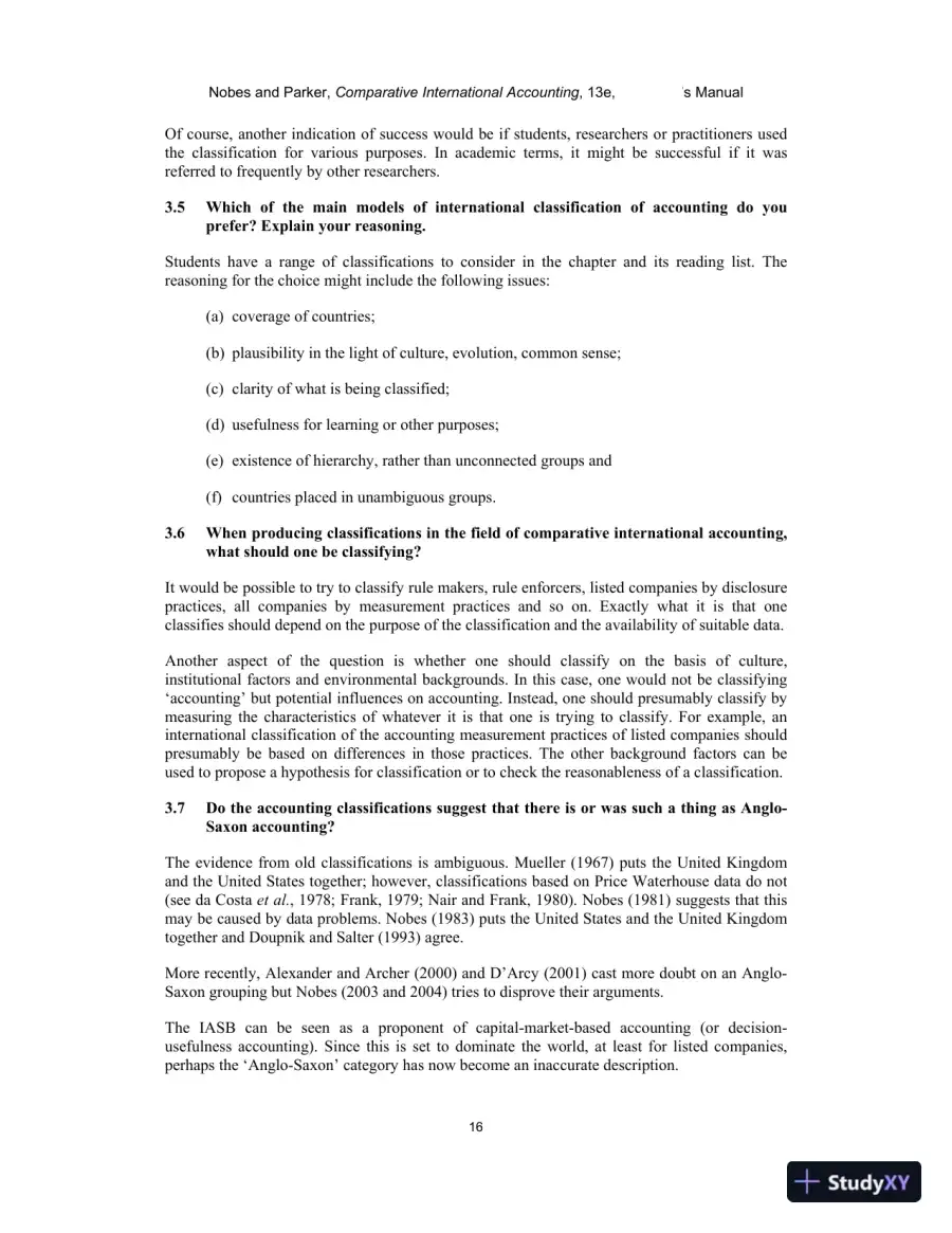 Solution Manual for Comparative International Accounting, 13th Edition, page 16