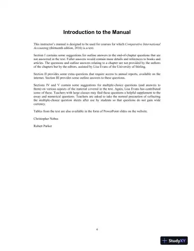 Solution Manual for Comparative International Accounting, 13th Edition - Page 4 preview image