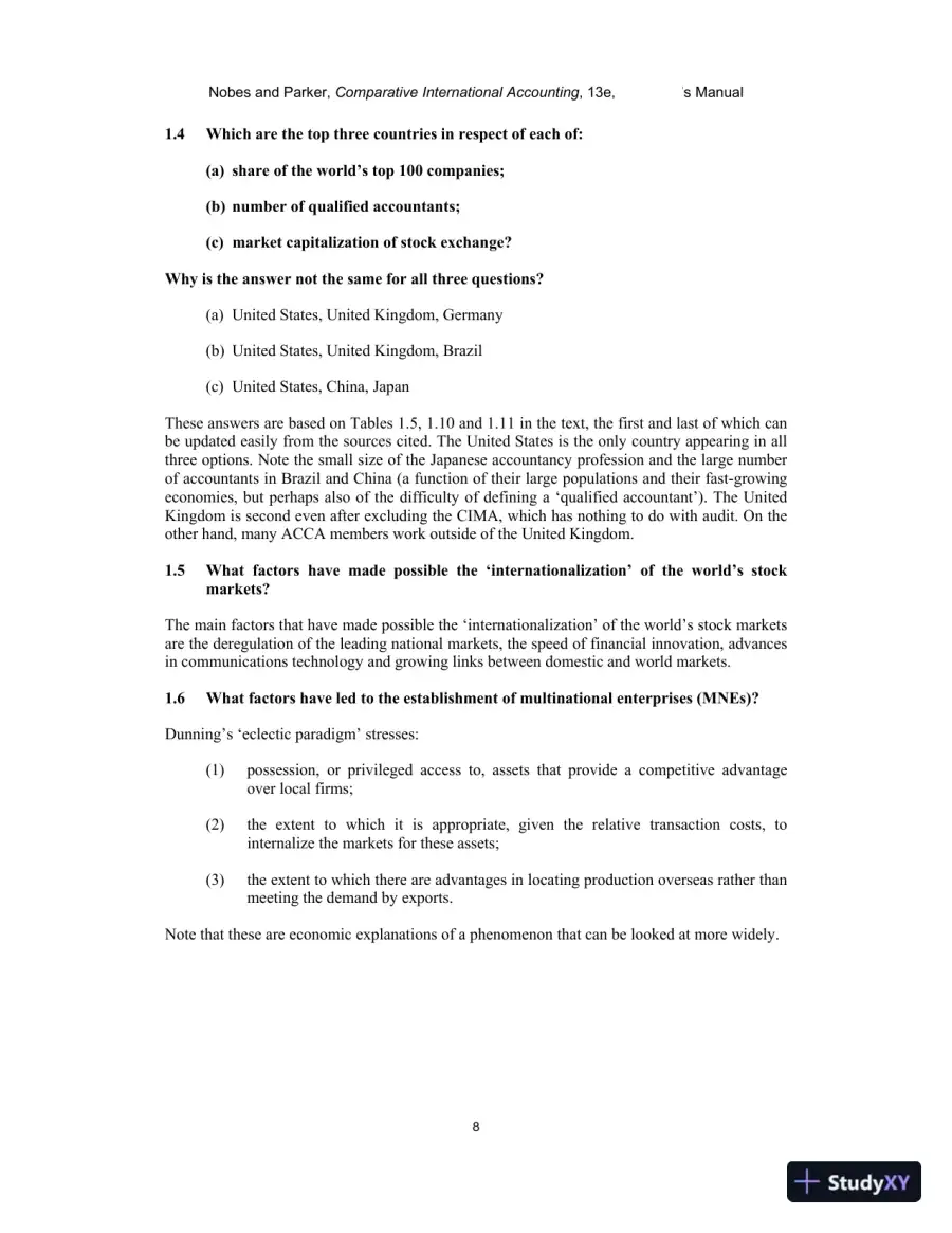 Solution Manual for Comparative International Accounting, 13th Edition, page 8