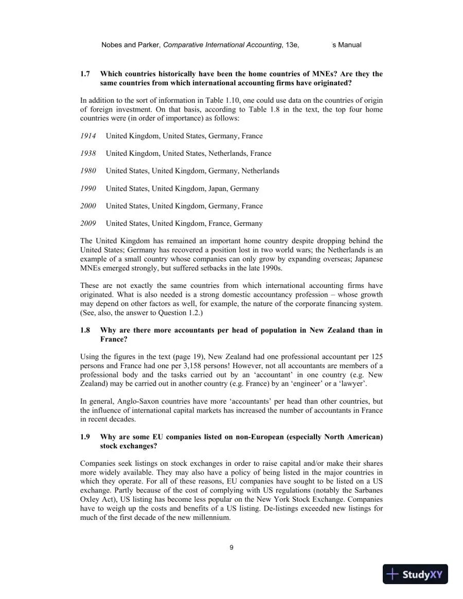 Solution Manual for Comparative International Accounting, 13th Edition, page 9