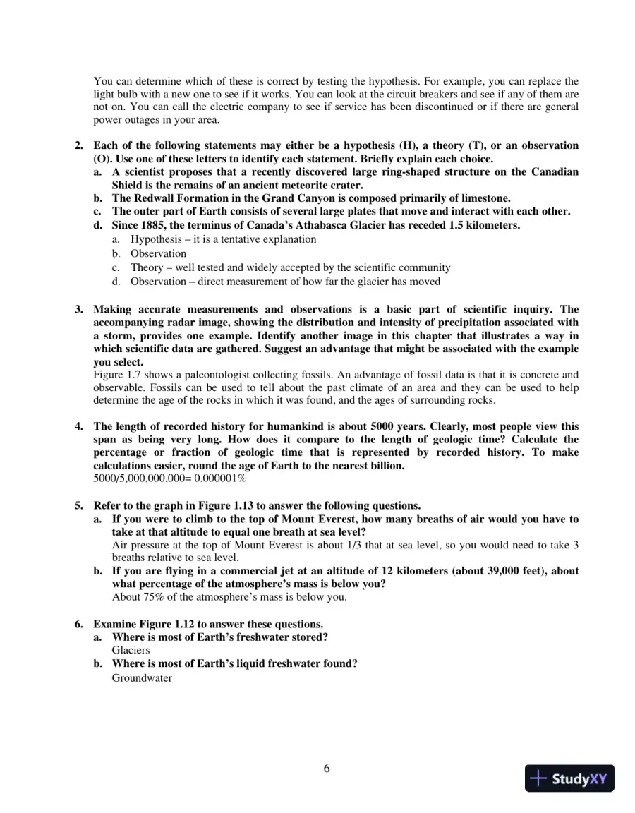 Solution Manual For Earth Science, 14th Edition, page 7