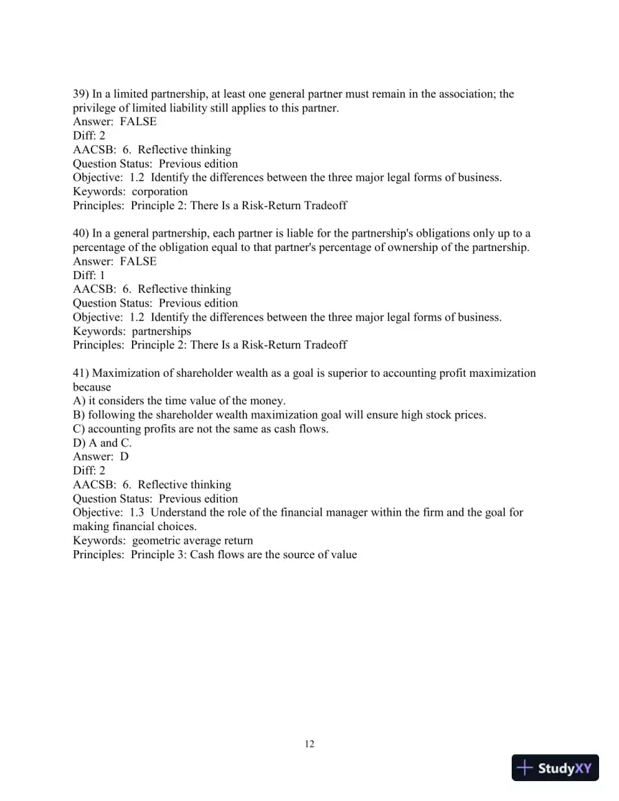 Financial Management: Principles and Applications 13th Edition Test Bank, page 13