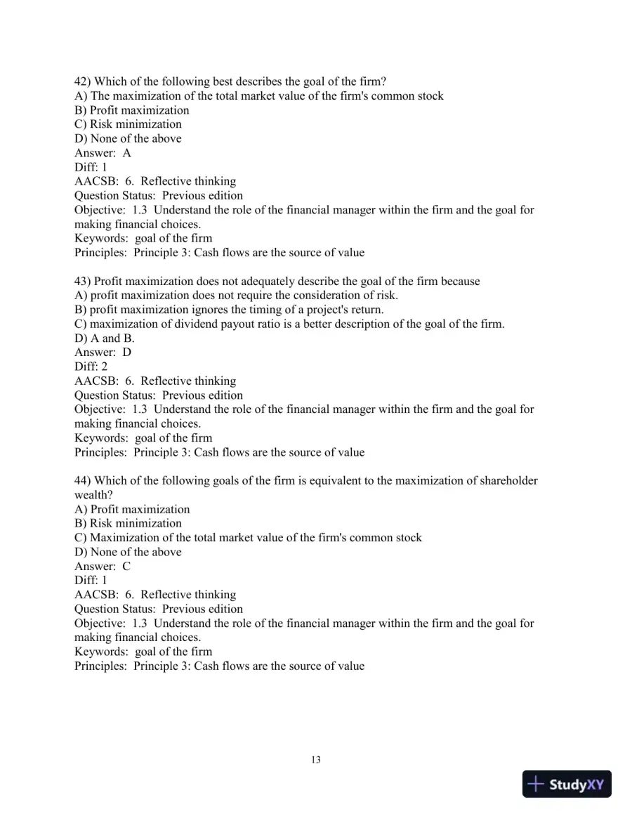 Financial Management: Principles and Applications 13th Edition Test Bank, page 14