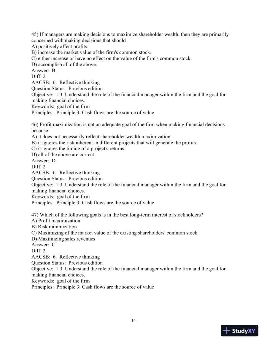 Financial Management: Principles and Applications 13th Edition Test Bank, page 15