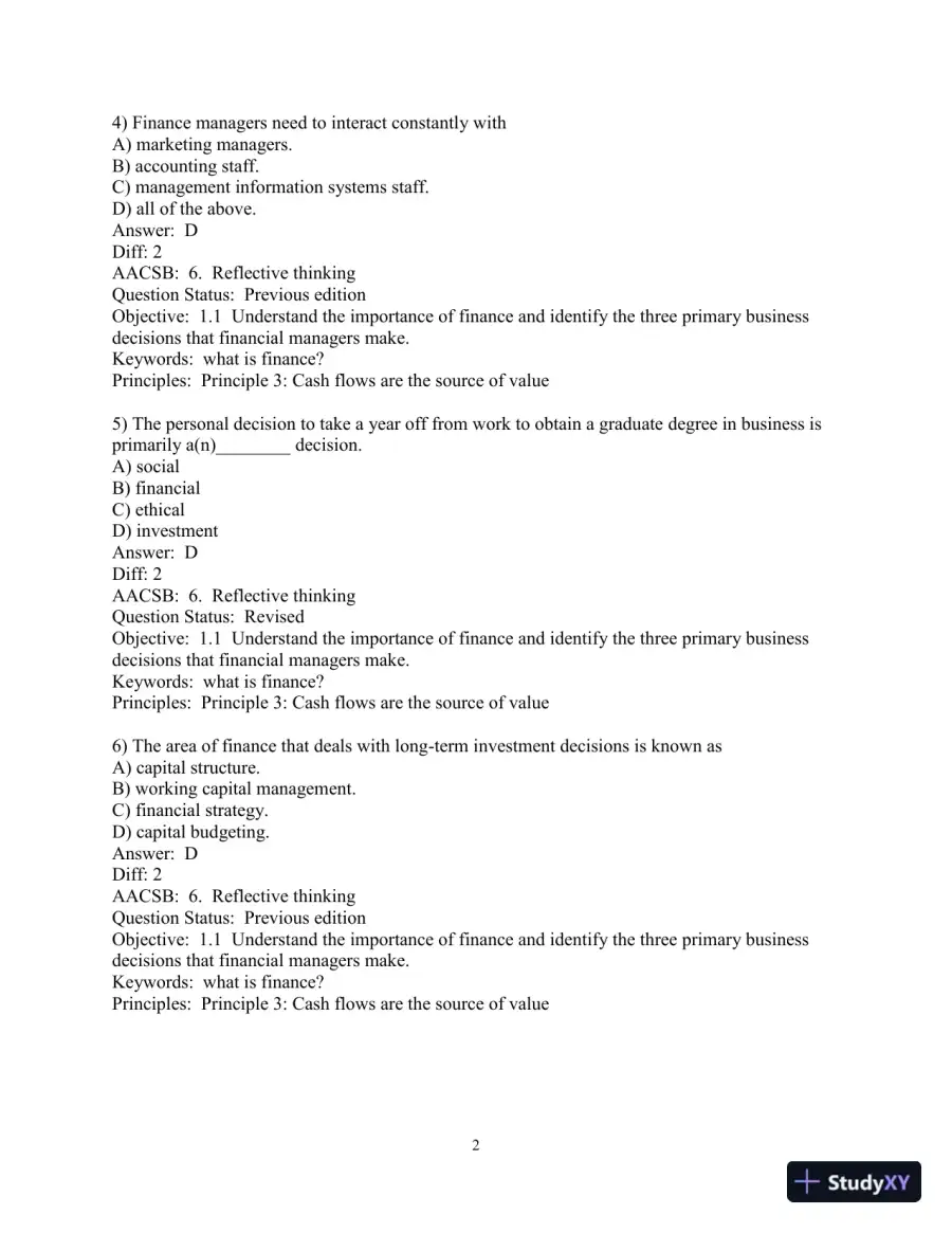 Financial Management: Principles and Applications 13th Edition Test Bank, page 3