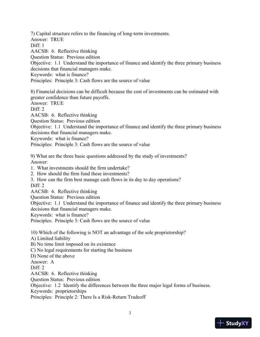Financial Management: Principles and Applications 13th Edition Test Bank, page 4