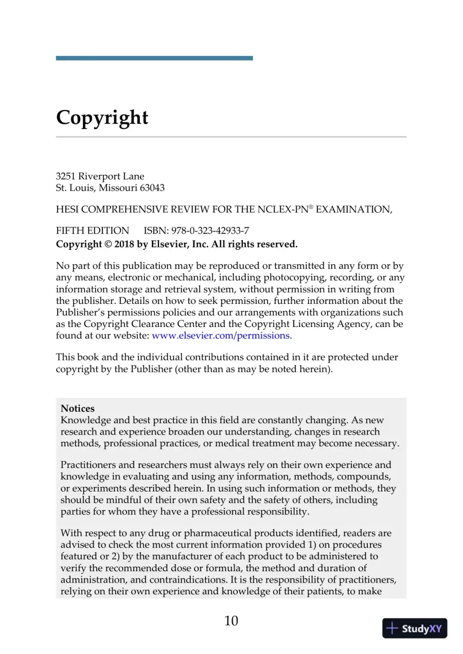 Hesi Comprehensive Review for the Nclex-Pn Examination (2017), page 11