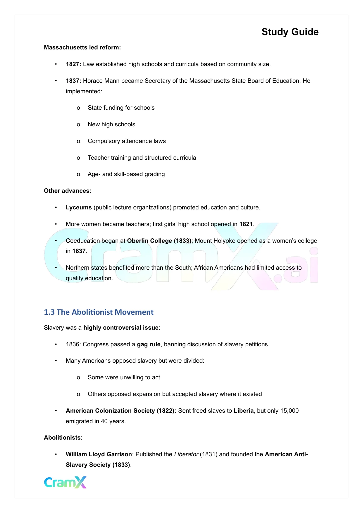 U.S. History I - American Society and Culture 1815–1860 - Page 2 preview image