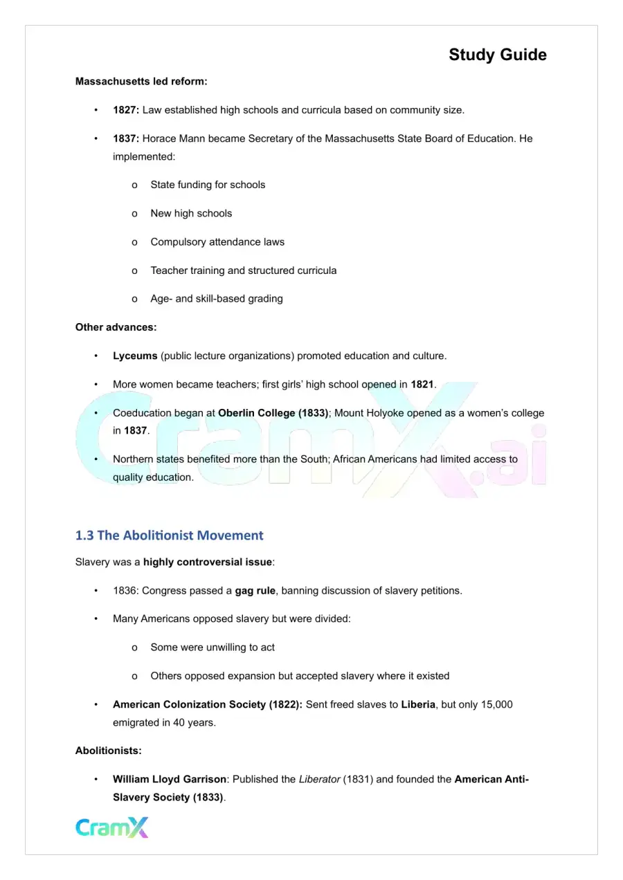 U.S. History I - American Society and Culture 1815–1860, page 2