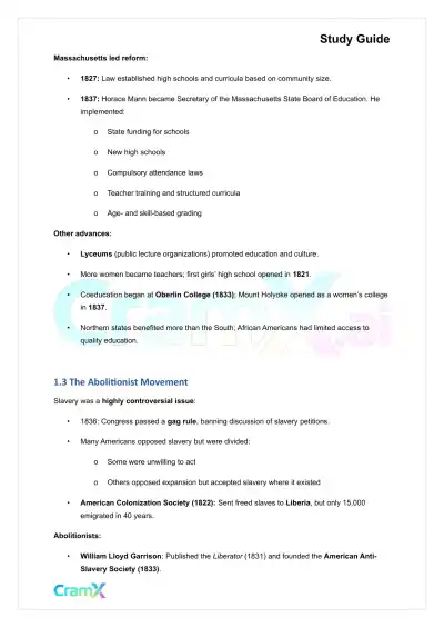 U.S. History I - American Society and Culture 1815–1860 - Page 2 preview image