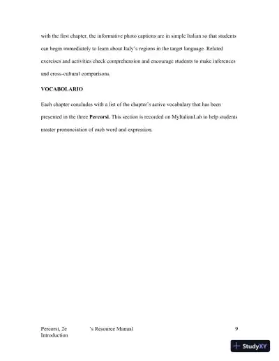 Percorsi: L'italia Attraverso La Lingua E La Cultura, 2nd Edition Solution Manual - Page 10 preview image