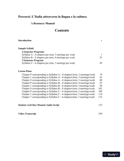 Percorsi: L'italia Attraverso La Lingua E La Cultura, 2nd Edition Solution Manual - Page 11 preview image