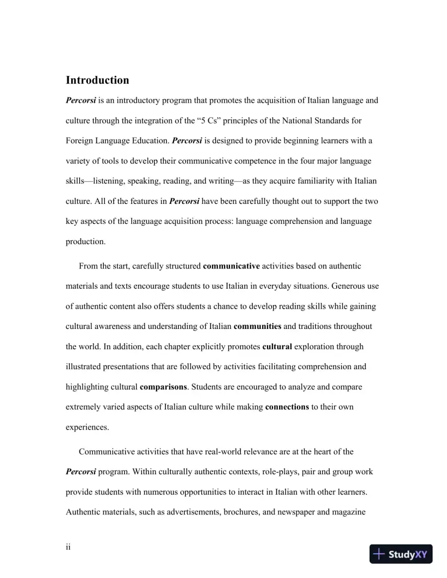 Percorsi: L'italia Attraverso La Lingua E La Cultura, 2nd Edition Solution Manual, page 12