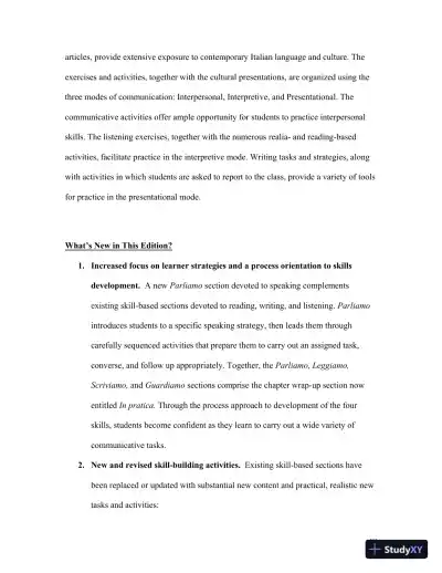 Percorsi: L'italia Attraverso La Lingua E La Cultura, 2nd Edition Solution Manual - Page 13 preview image