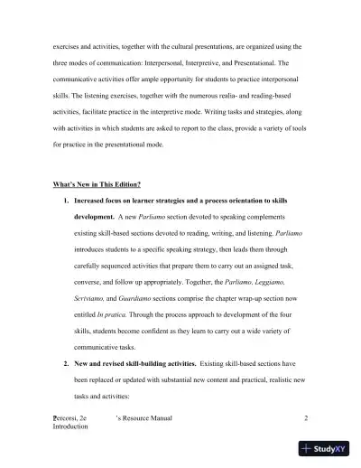 Percorsi: L'italia Attraverso La Lingua E La Cultura, 2nd Edition Solution Manual - Page 3 preview image